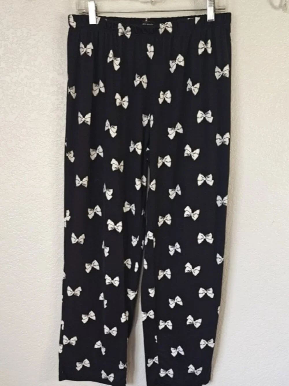 Kate Spade Size L Pajama Set Black & White Bows